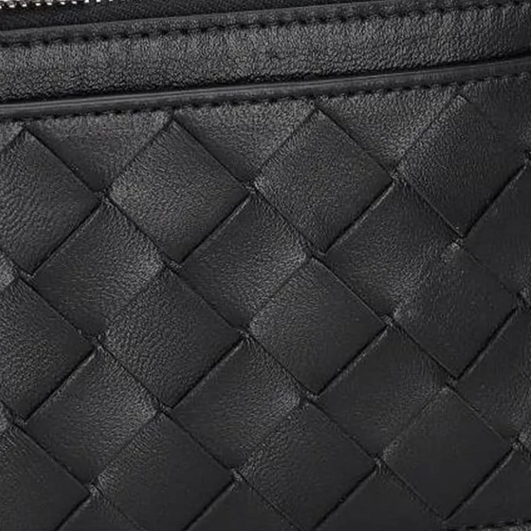 Bottega Veneta Leather Wallet Coin Purse Men's Black-3