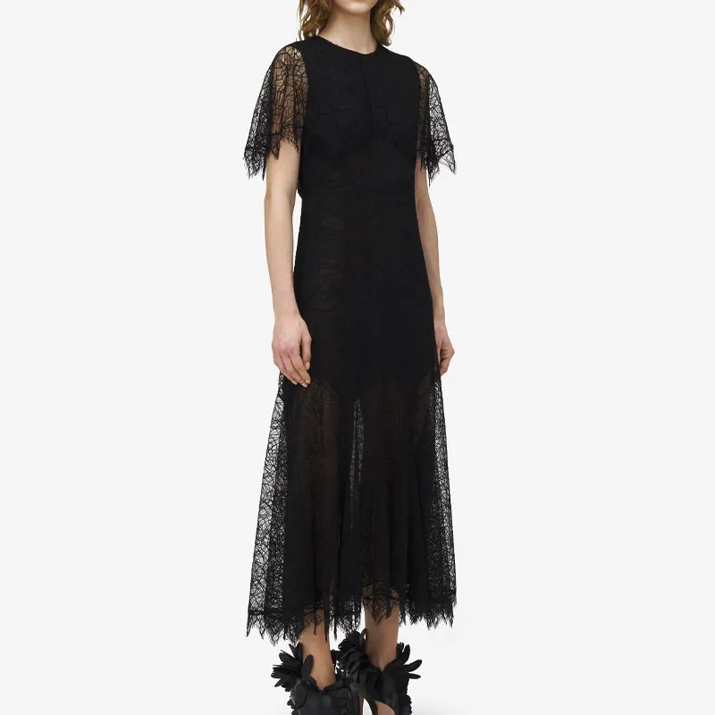 Alexander McQueen Short Sleeved Dress Women's Black-3