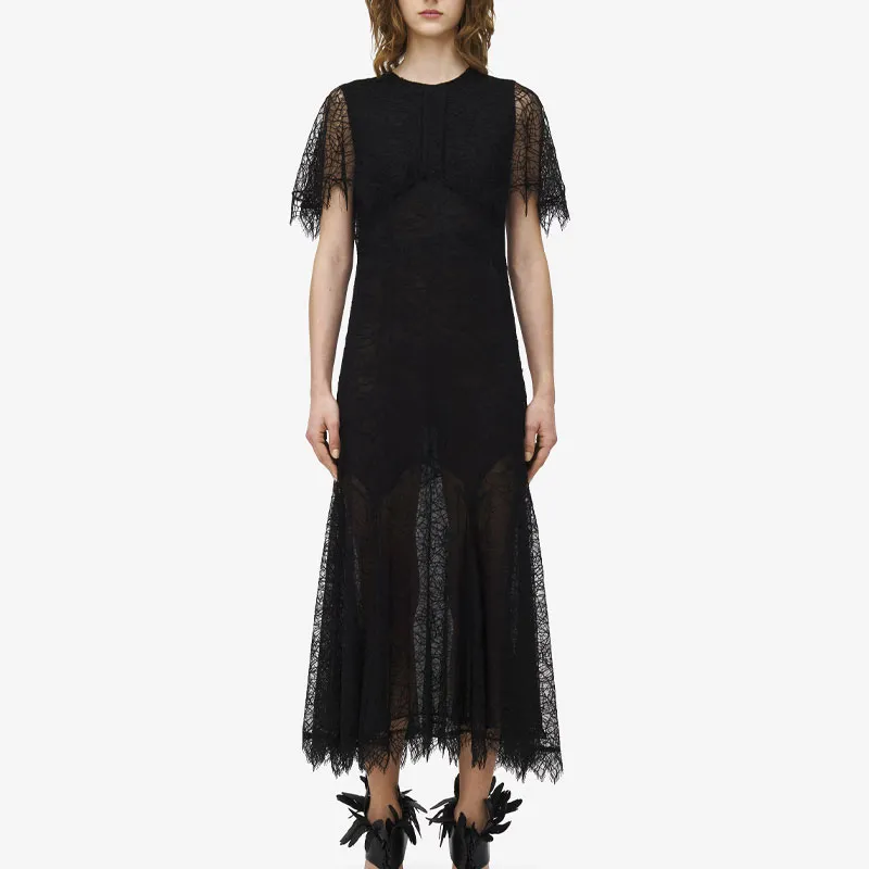 Alexander McQueen Short Sleeved Dress Women's Black-1