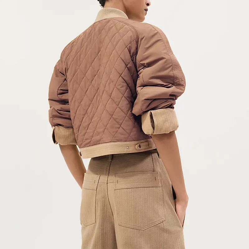 HERMES Jackets Coats Women's Brown-3