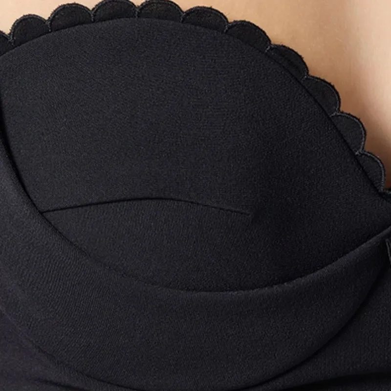 Elisabetta Franchi Embroidered scallop Crepe Bra Top-4