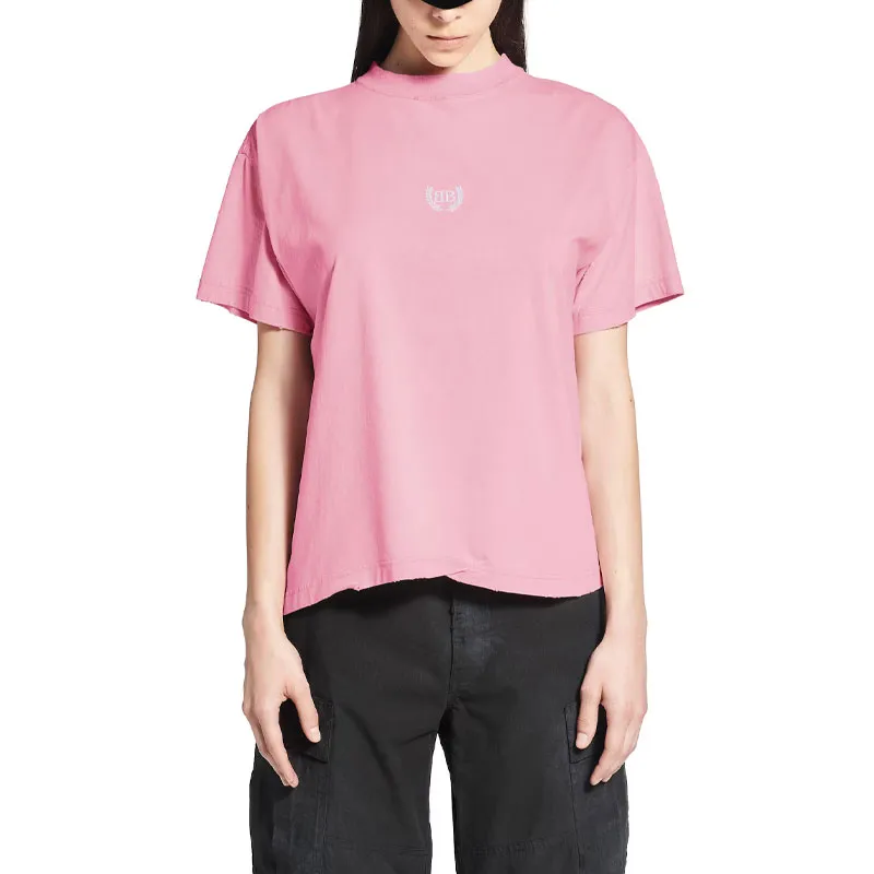 Balenciaga T Shirt Loose Fit Unisex Pink-3