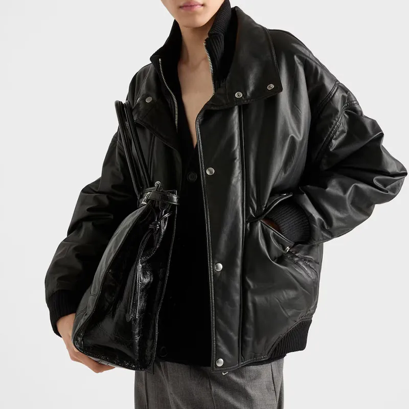 PRADA Nappa Leather Bomber Jacket-3
