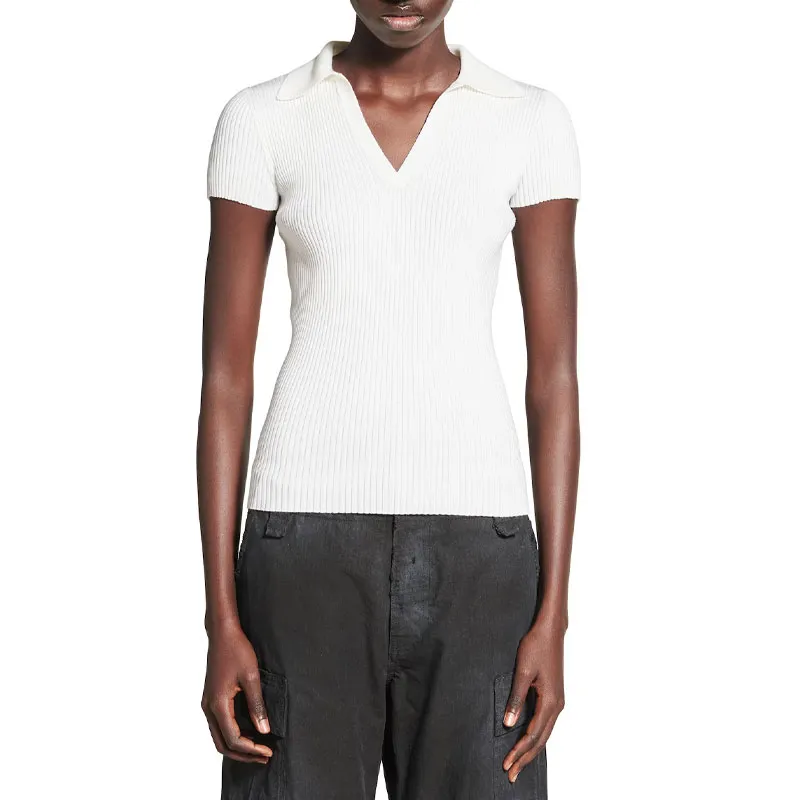 Balenciaga Polo Shirt Slim Fit Women's White-4