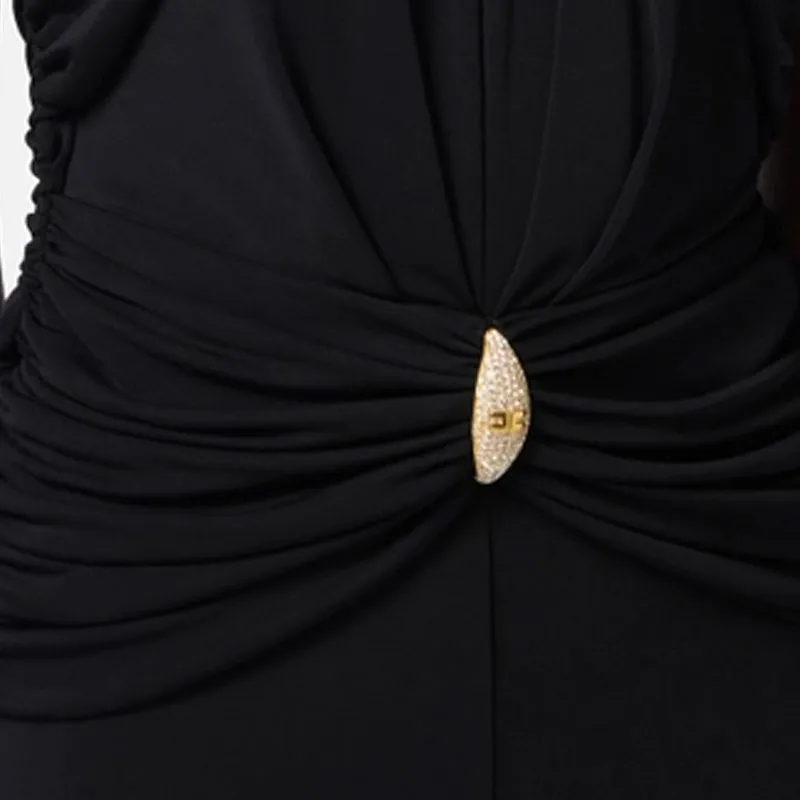 Elisabetta Franchi Logo plaque Midi Dress-5