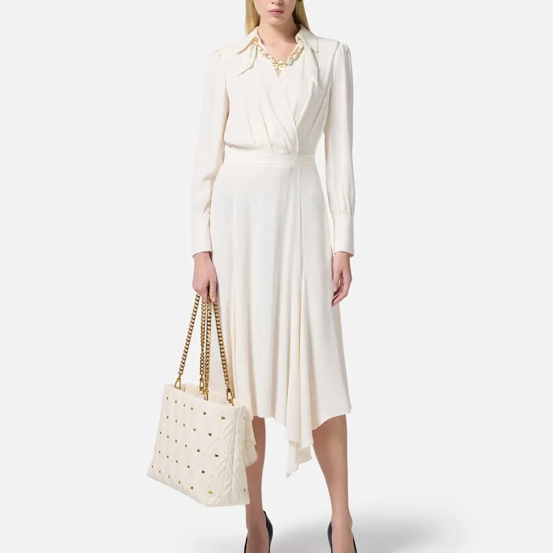 Elisabetta Franchi Asymmetric Pleated Dress-1