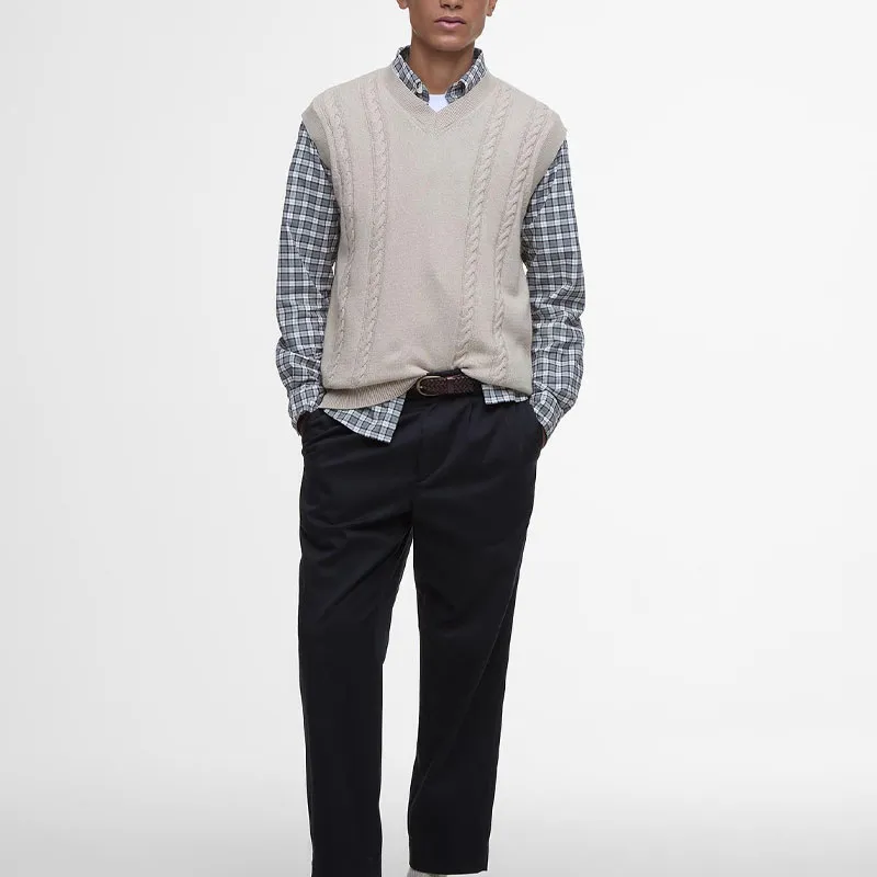 BARBOUR Tank Top Men's Washed Stone Color-3