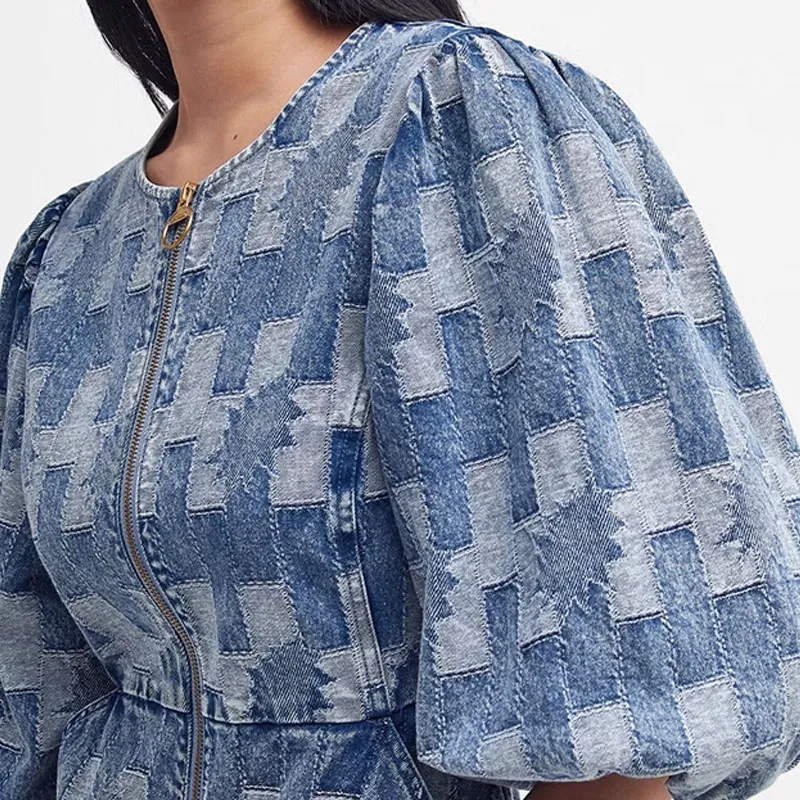 BARBOUR SS24 Short Sleeved Dress Women's Blue-4