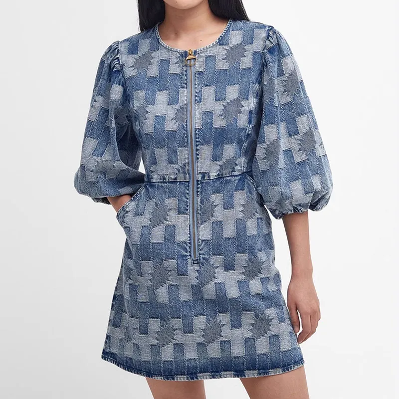 BARBOUR SS24 Short Sleeved Dress Women's Blue-3