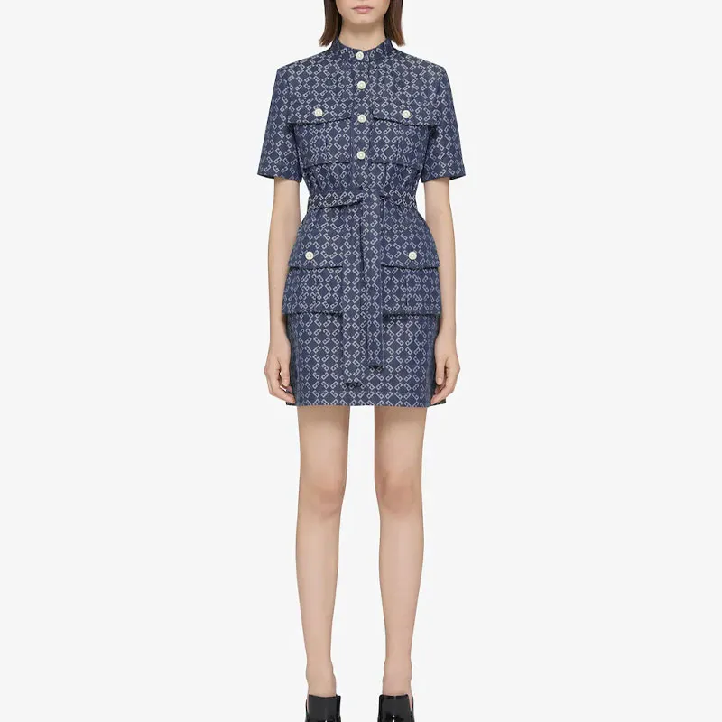 Givenchy Monogram 72 Denim Mini Dress-1