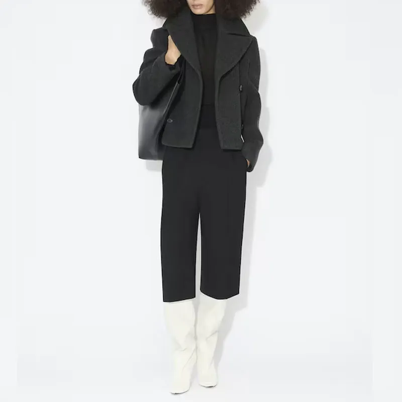 Alaia Double Breasted Straight Fit Pea Coat-1