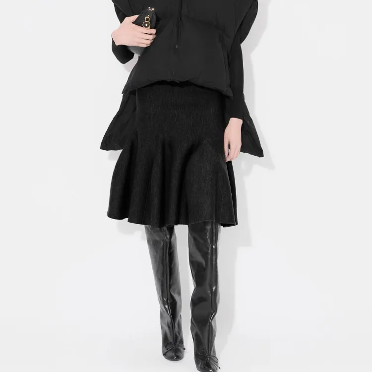 Alaia Godet Knit Midi Skirt-1