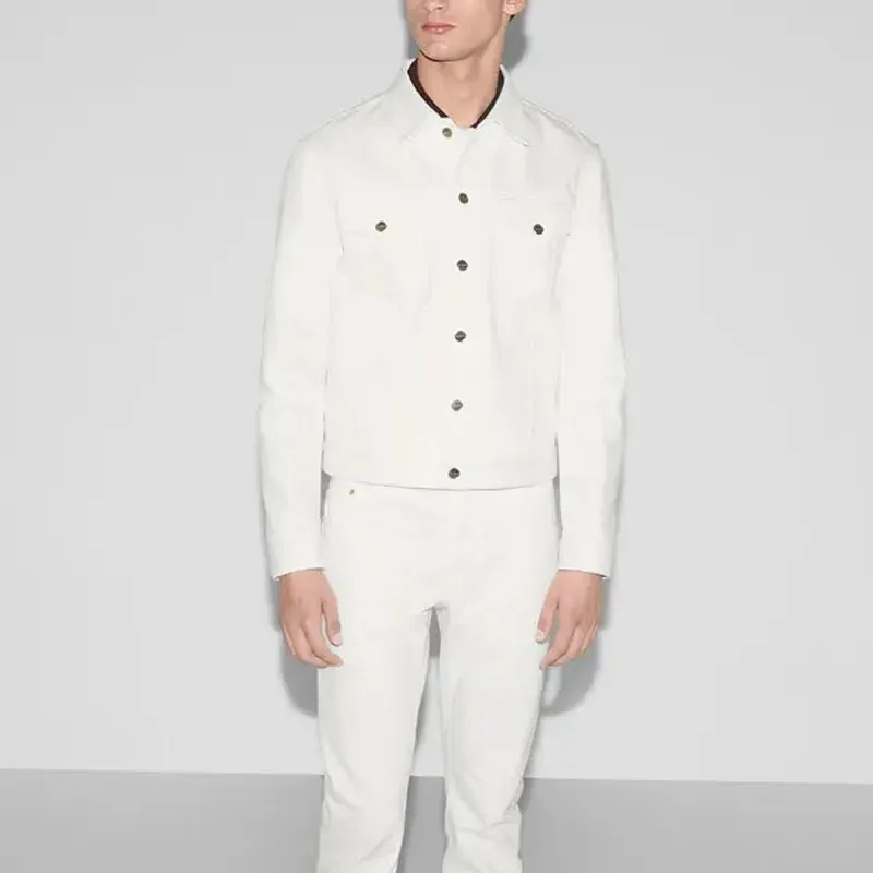 GUCCI FW25 Lido Collection Denim Jacket Men's White-2