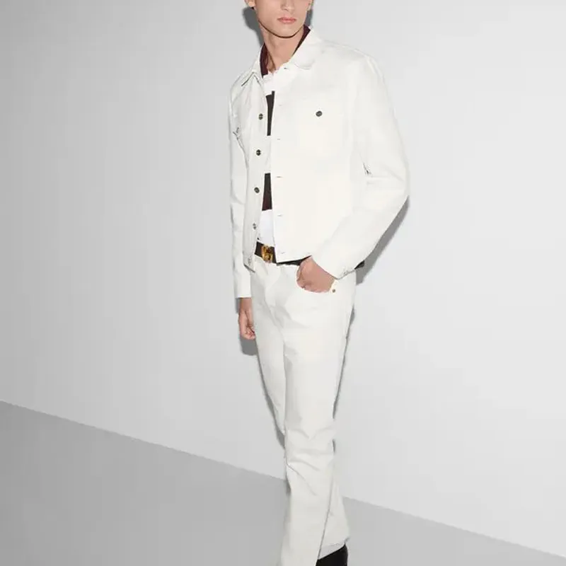 GUCCI FW25 Lido Collection Denim Jacket Men's White-5