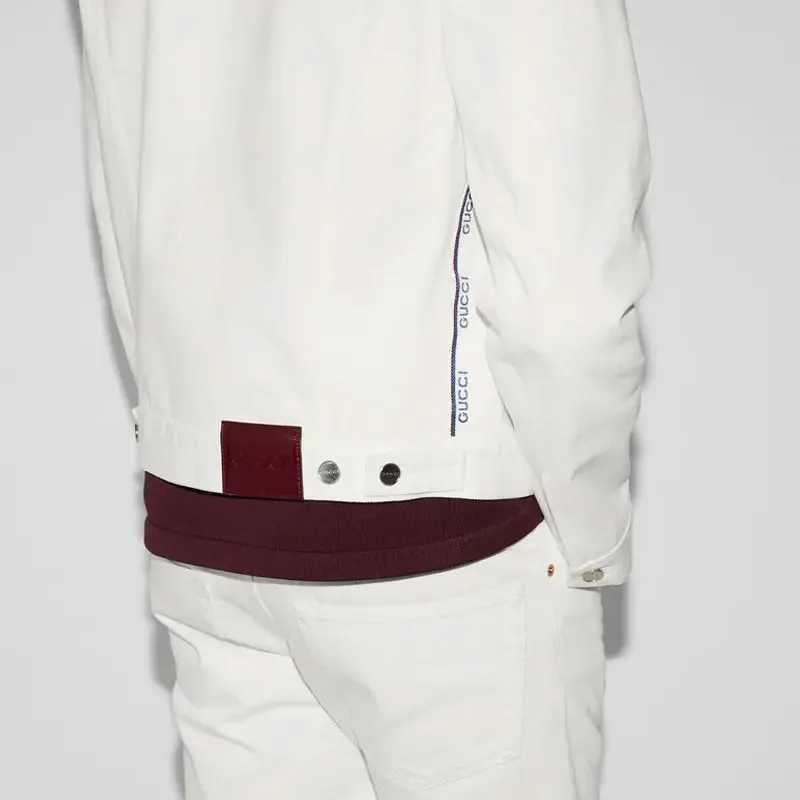 GUCCI FW25 Lido Collection Denim Jacket Men's White-6