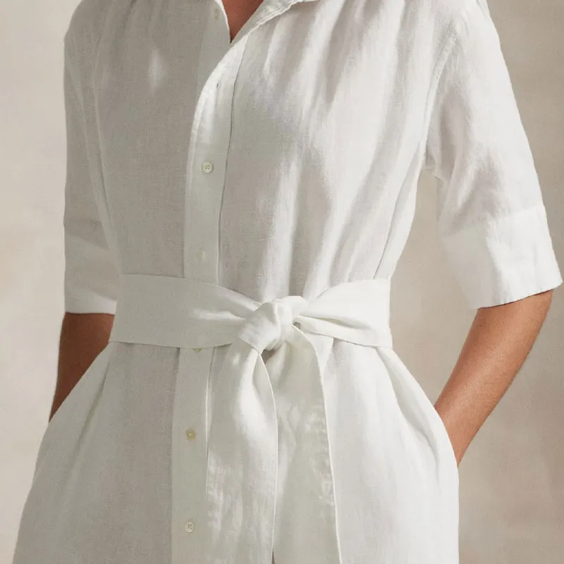 Polo Ralph Lauren Belted Midi Shirt Dress-4