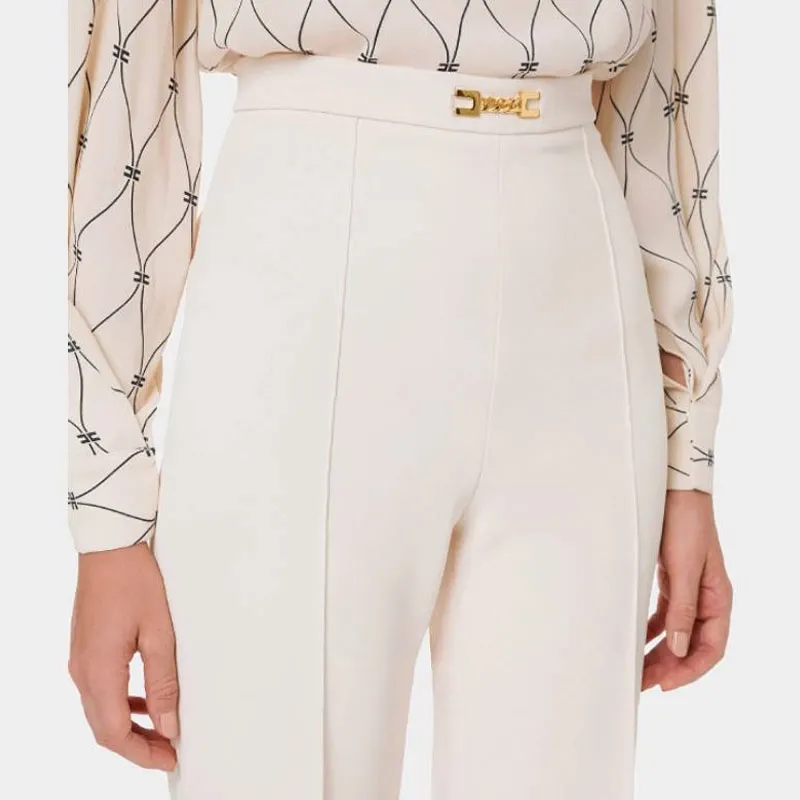 Elisabetta Franchi SS22 Casual Pants Women's White-3