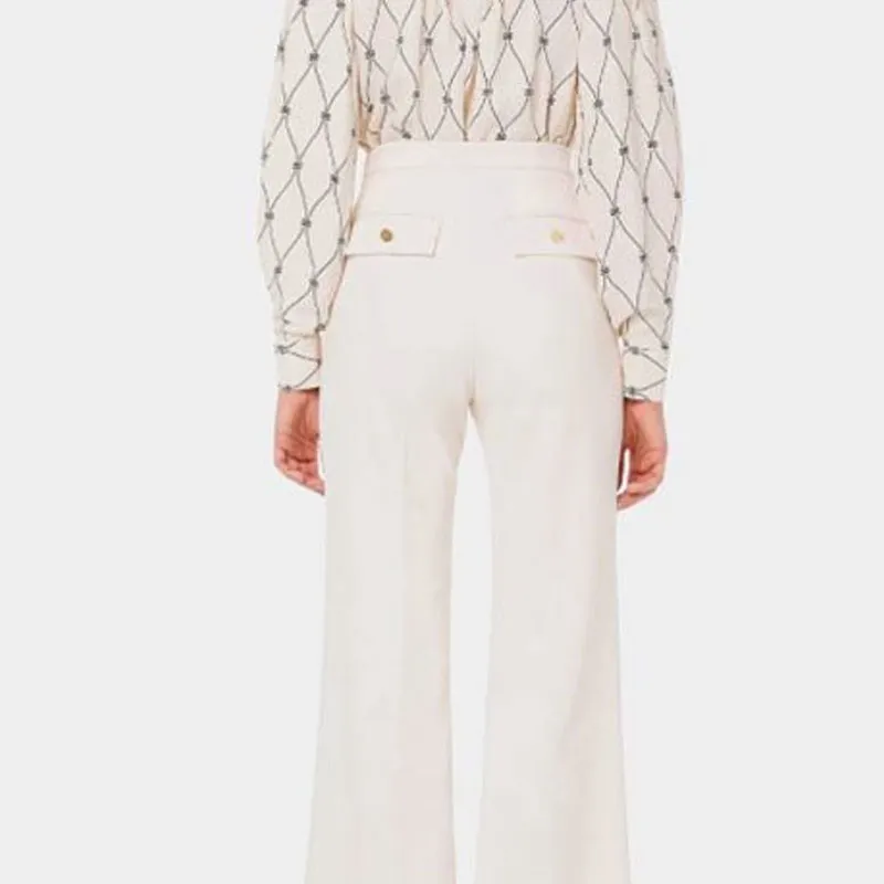Elisabetta Franchi SS22 Casual Pants Women's White-5