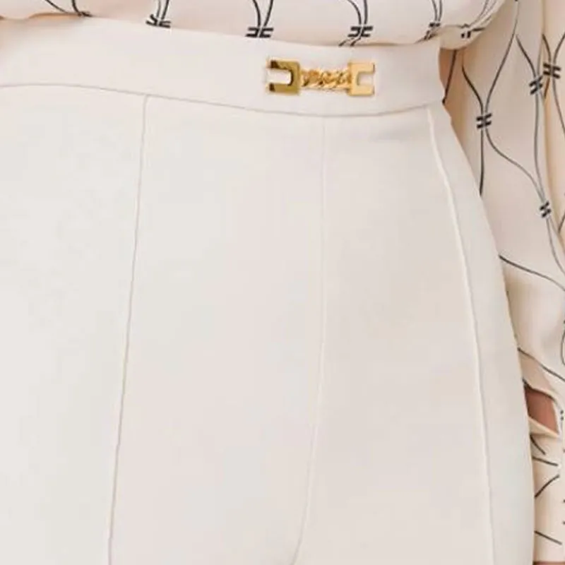 Elisabetta Franchi SS22 Casual Pants Women's White-4