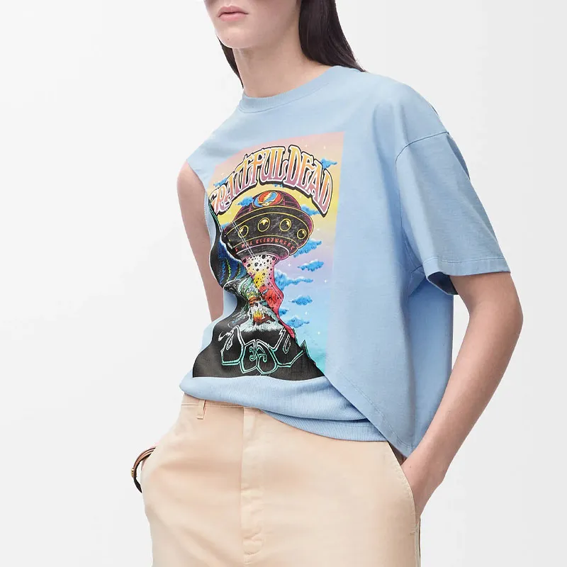 LOEWE x Grateful Dead Paula's Ibiza Drop Shoulder Sleeve T Shirt Women's Blue-3