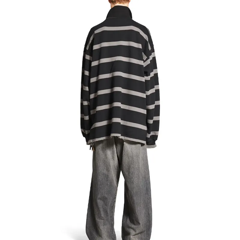 Balenciaga Polo Shirt Loose Fit Men's Charcoal Gray-3