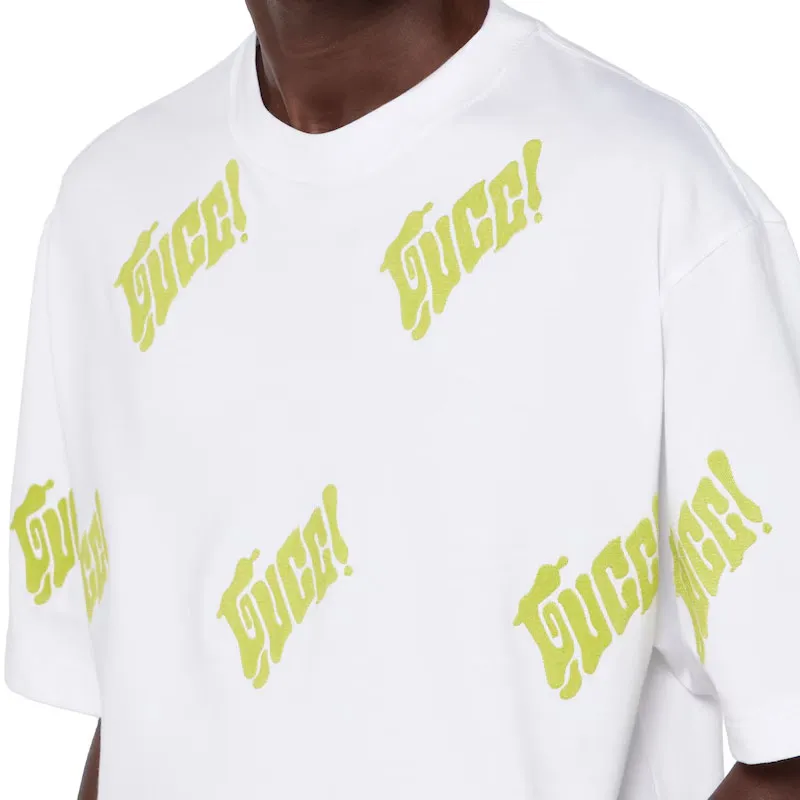 GUCCI FW25 T Shirt Men's White Green-4
