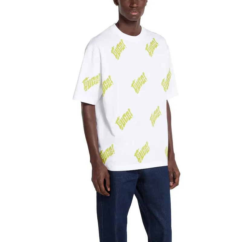 GUCCI FW25 T Shirt Men's White Green-1