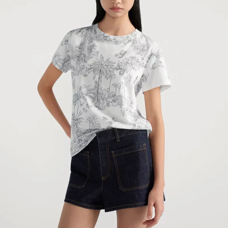DIOR Dioriviera Regular T Shirt Women's White Blue-2