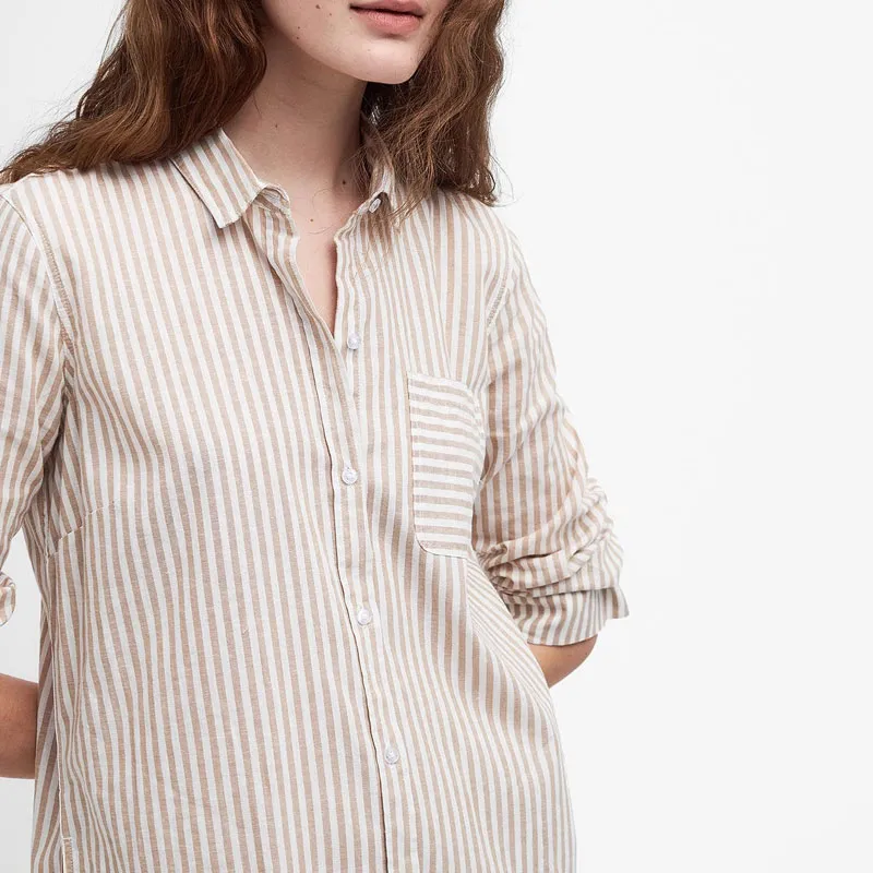 BARBOUR Long Sleeved Dress Women's Brown-4