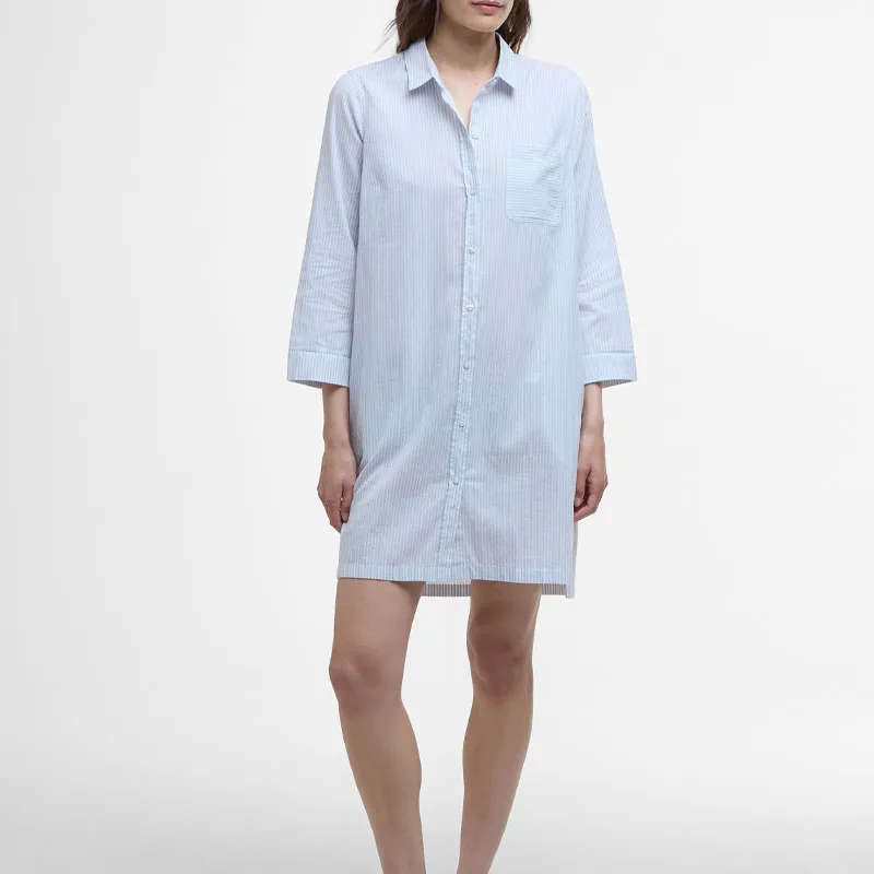 BARBOUR Long Sleeved Dress Women's Sky Blue-1