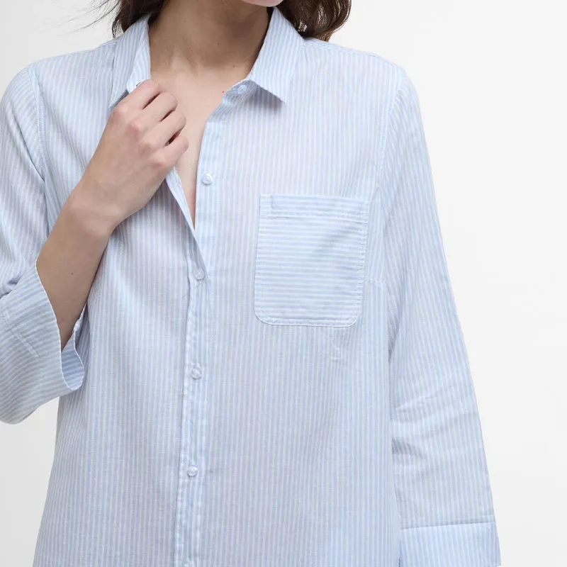 BARBOUR Long Sleeved Dress Women's Sky Blue-5