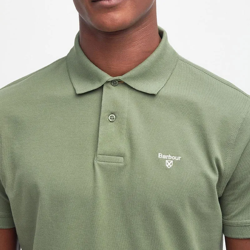 BARBOUR Polo Shirt Men's Burnt Oil Olive Green-3
