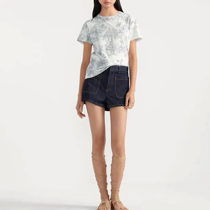 DIOR Dioriviera Regular T Shirt Women's White Blue-3