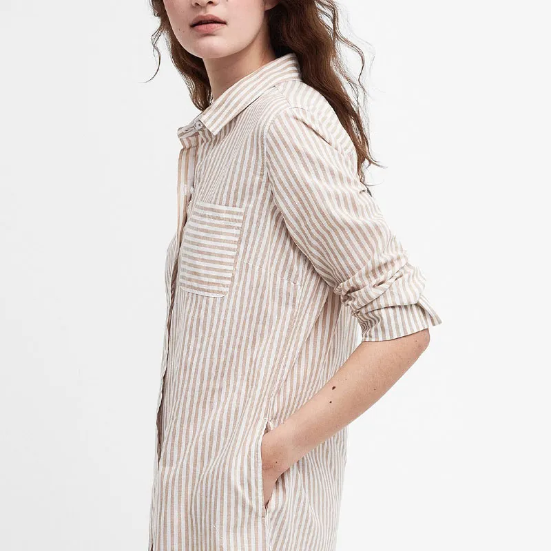 BARBOUR Long Sleeved Dress Women's Brown-5