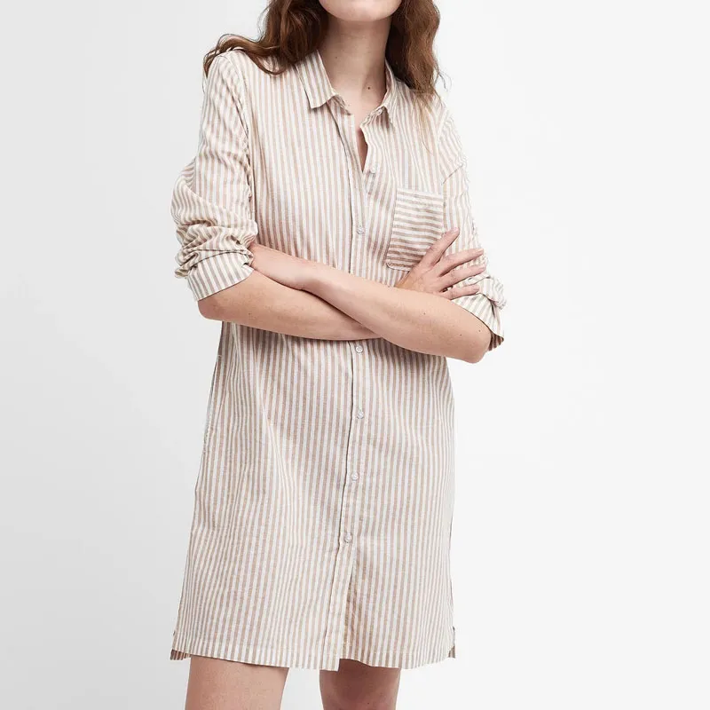 BARBOUR Long Sleeved Dress Women's Brown-3