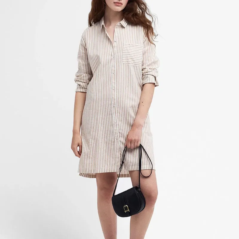 BARBOUR Long Sleeved Dress Women's Brown-1