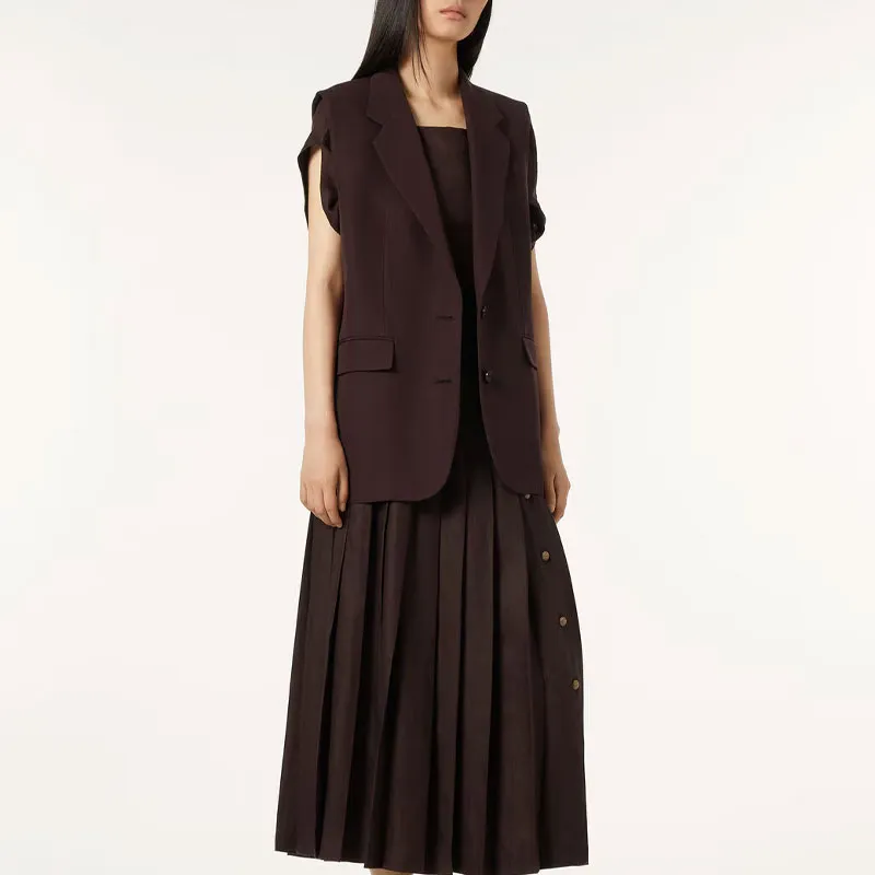 Loro Piana SS25 Cedric Vest Women's Dark Brown-2