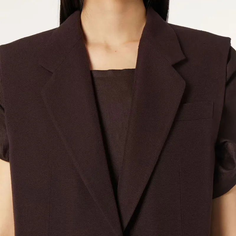 Loro Piana SS25 Cedric Vest Women's Dark Brown-5