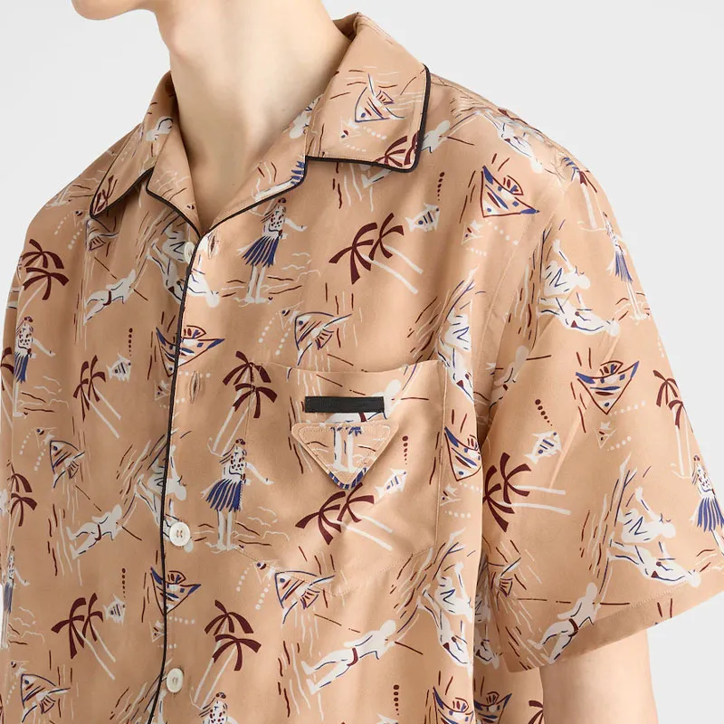 PRADA Shirts Men Brown-4