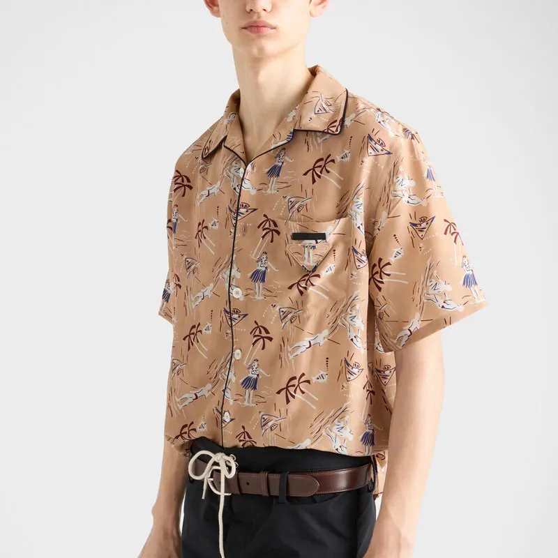 PRADA Shirts Men Brown-3