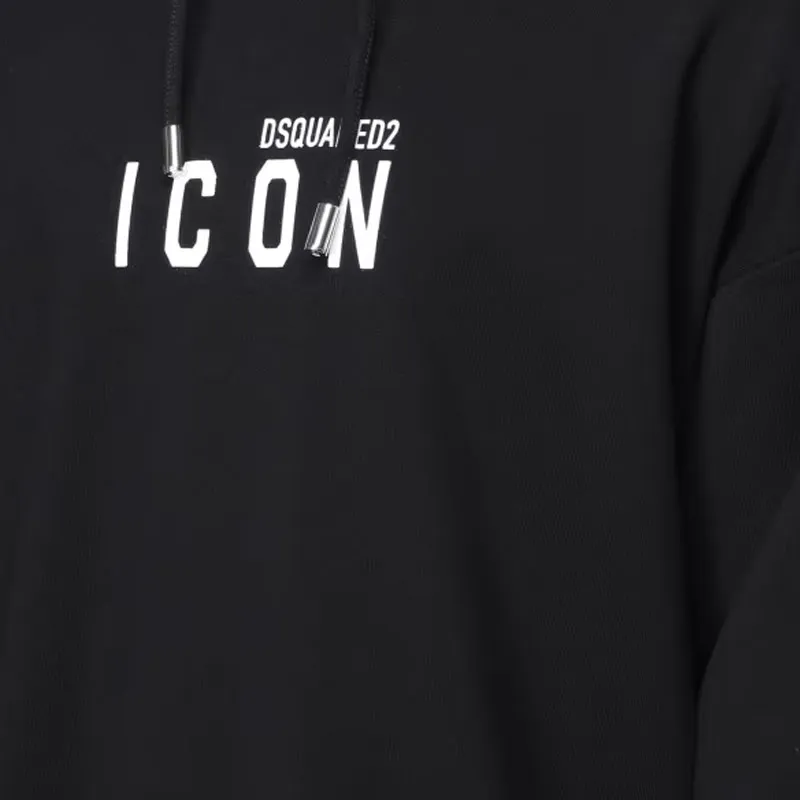 DSQUARED 2 Icon Logo Printed Drawstring Hoodie-4