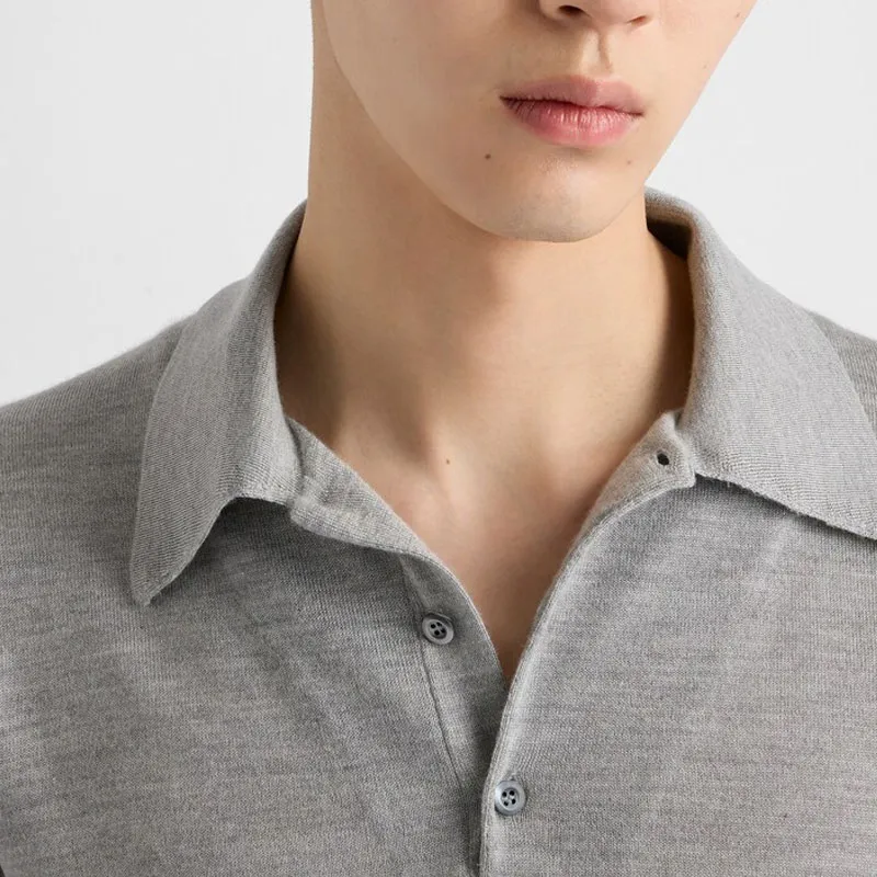 PRADA Polo Shirts Men Gray-4