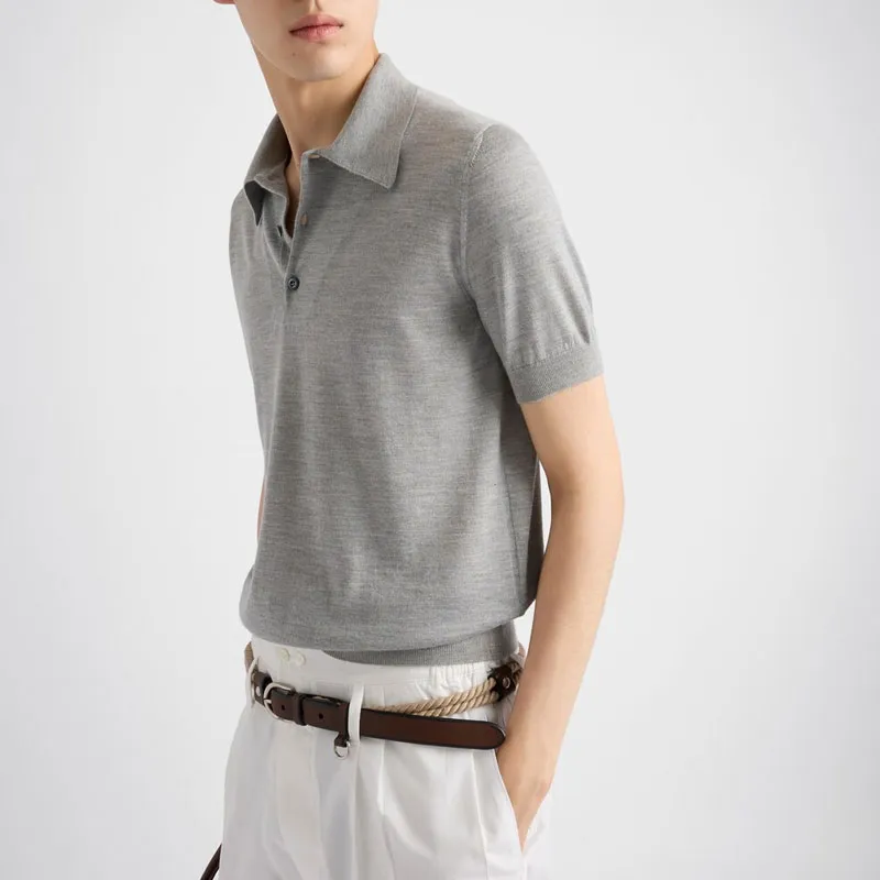 PRADA Polo Shirts Men Gray-3