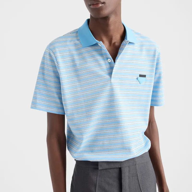 PRADA Polo Shirt Men's Blue Black-3