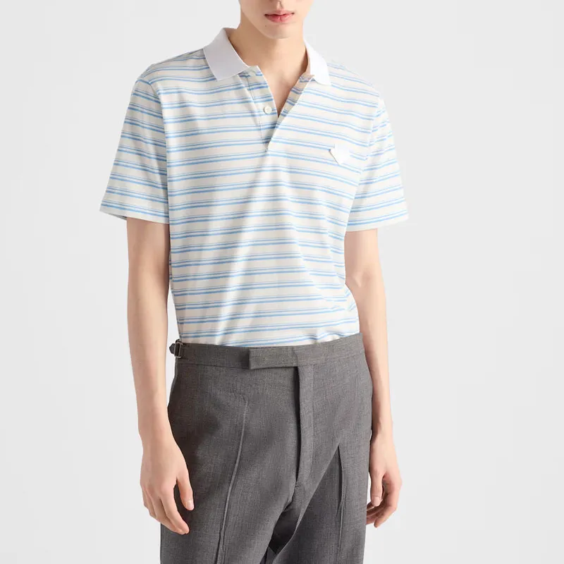 PRADA Polo Shirt Men's White Blue-3