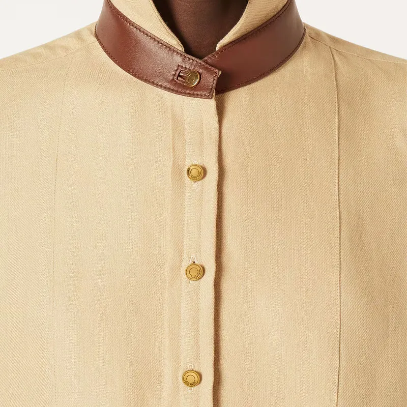 Loro Piana SS25 Long Sleeved Dress Women's Golden Sand Beach-5