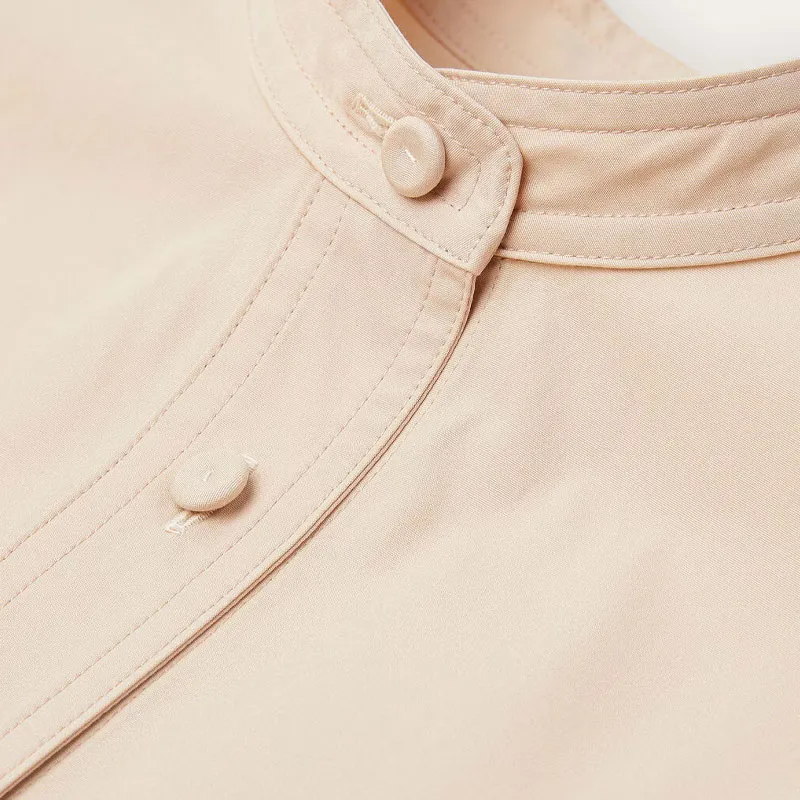 Loro Piana SS25 Long Sleeved Dress Women's Ivory Frost-6