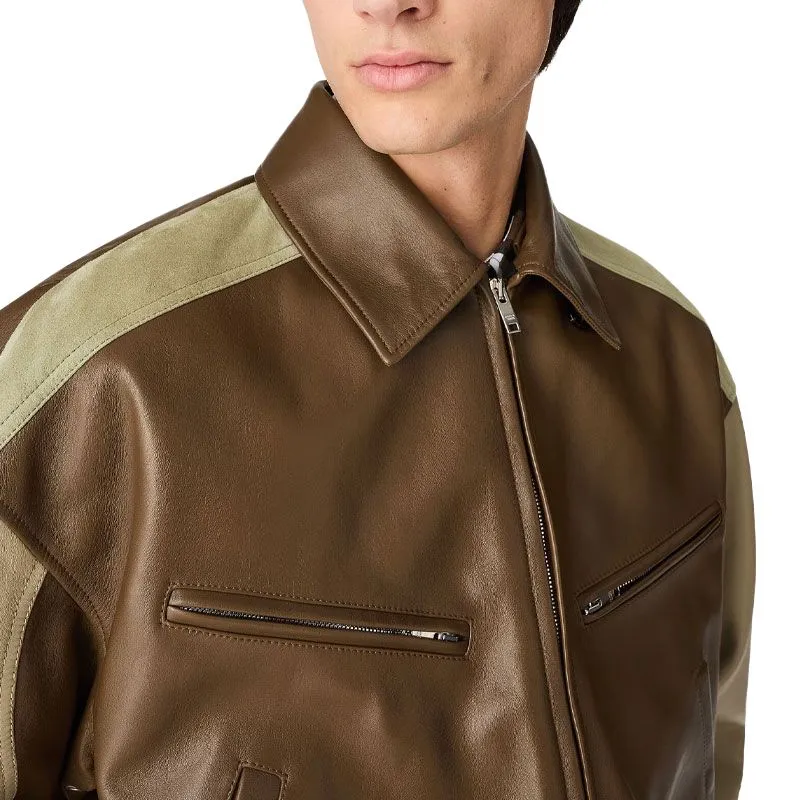 Bottega Veneta SS25 Leather Jacket Men's Brown-3