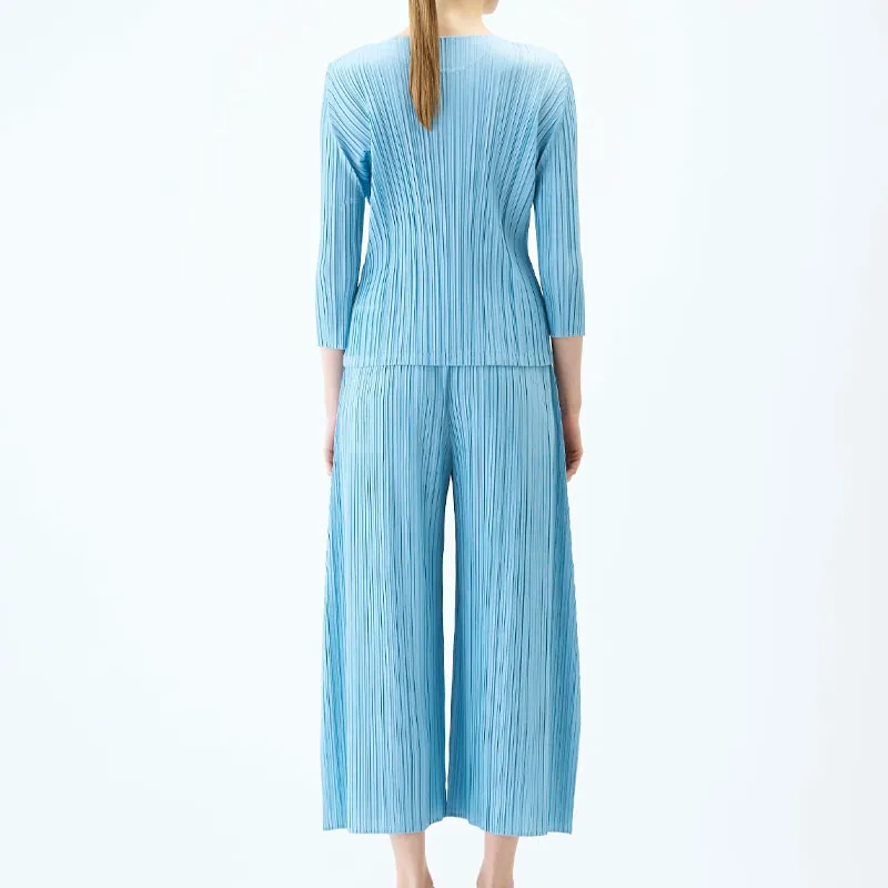 PLEATS PLEASE ISSEY MIYAKE Casual Pants Women's Blue Gray-2