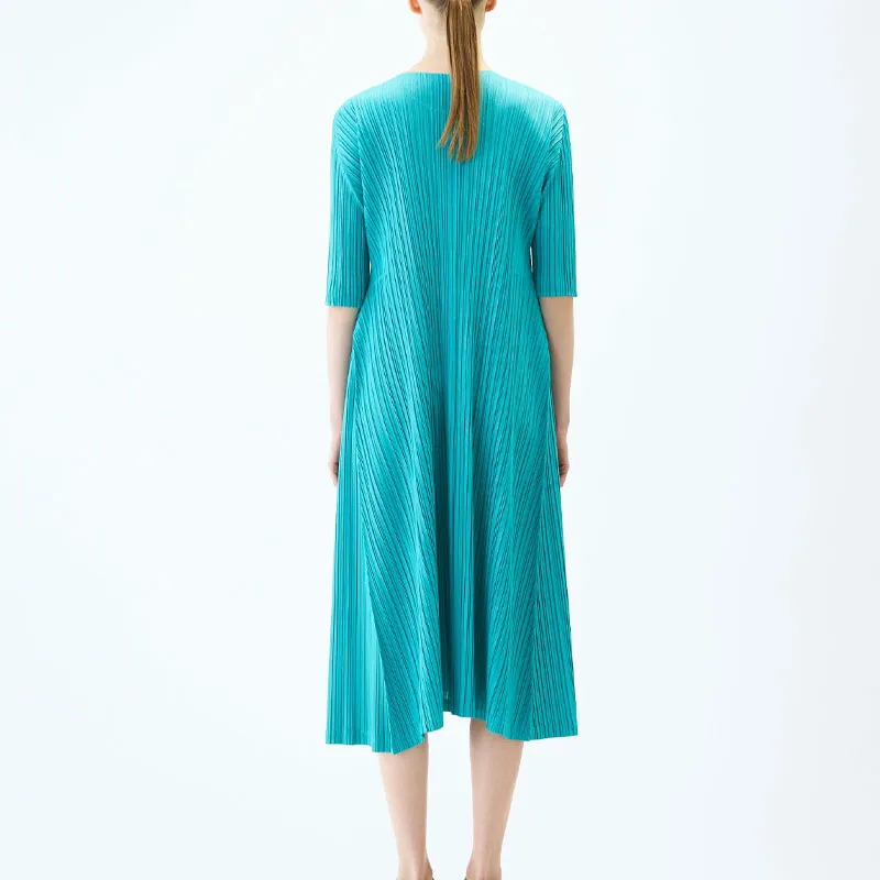 PLEATS PLEASE ISSEY MIYAKE Short Sleeved Dress Women's Blue-2
